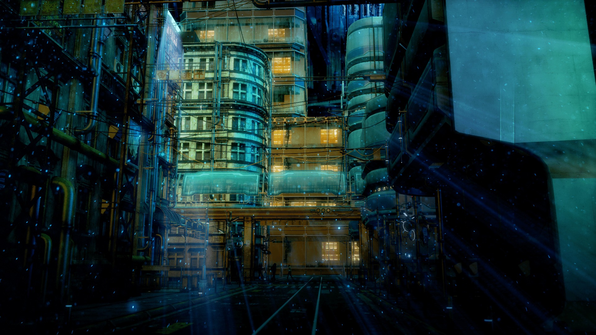 サイバーパンク街の外観背景素材追加分a Digitalelf