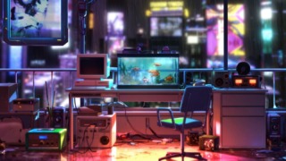 【近未来ルーム背景動画】Retro Future Tokyo Room | ノスタルジー × サイバーパンク 4K Loop２種類セット　