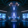 近未来のAI中枢を描いた高精細4K背景素材集。 ゲーム・映像・配信にそのまま使える全12種セット。サンプルのイラストはFHD解像度です。