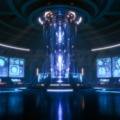 近未来のAI中枢を描いた高精細4K背景素材集。 ゲーム・映像・配信にそのまま使える全12種セット。サンプルのイラストはFHD解像度です。