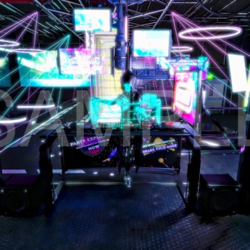 サイバーなクラブ・DJキャラクター入り、色調3種セット