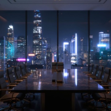 近未来エグゼクティブ・ボードルーム背景素材