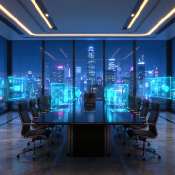 近未来エグゼクティブ・ボードルーム背景素材