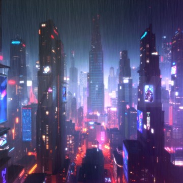 Cyberpunk Rain City Loop Animation | Futuristic Neon Night Background